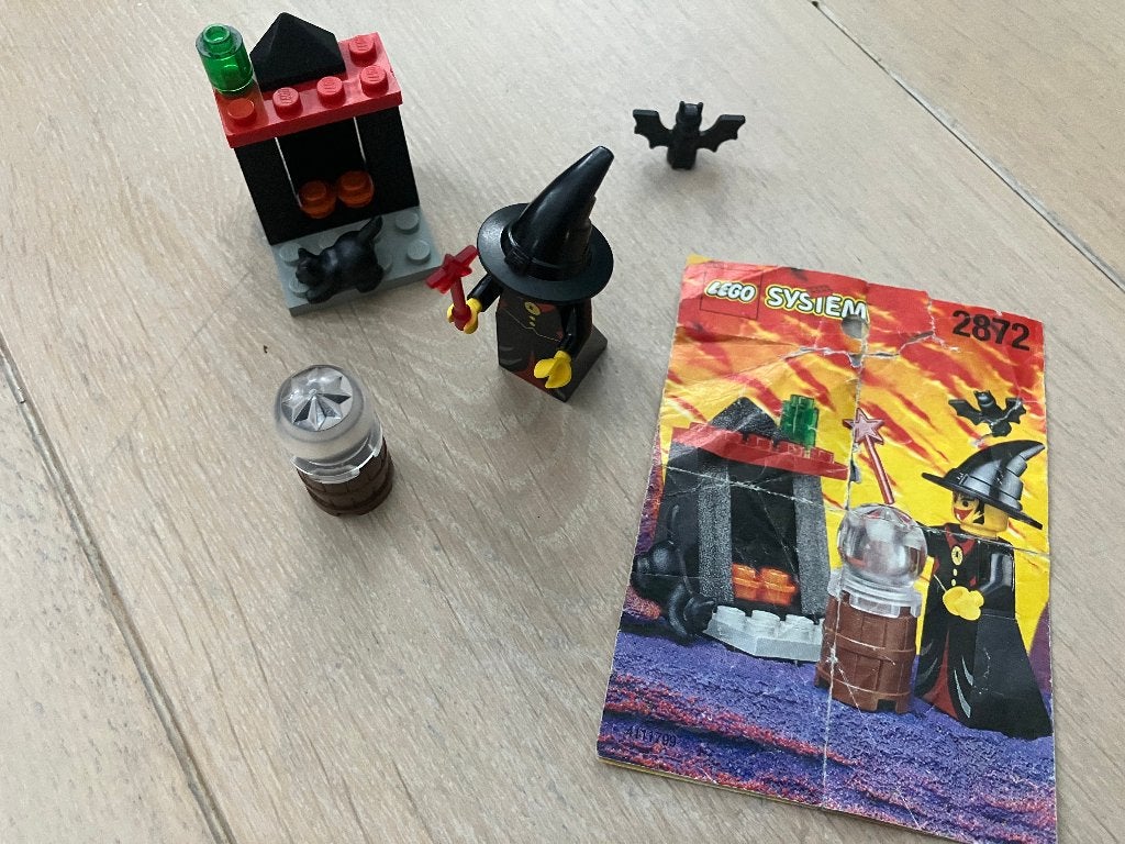 Lego System 2872 Heksenhuisje met minifiguur en instructies, Gebruikt, Overige thema's, Lego, Ophalen of Verzenden
