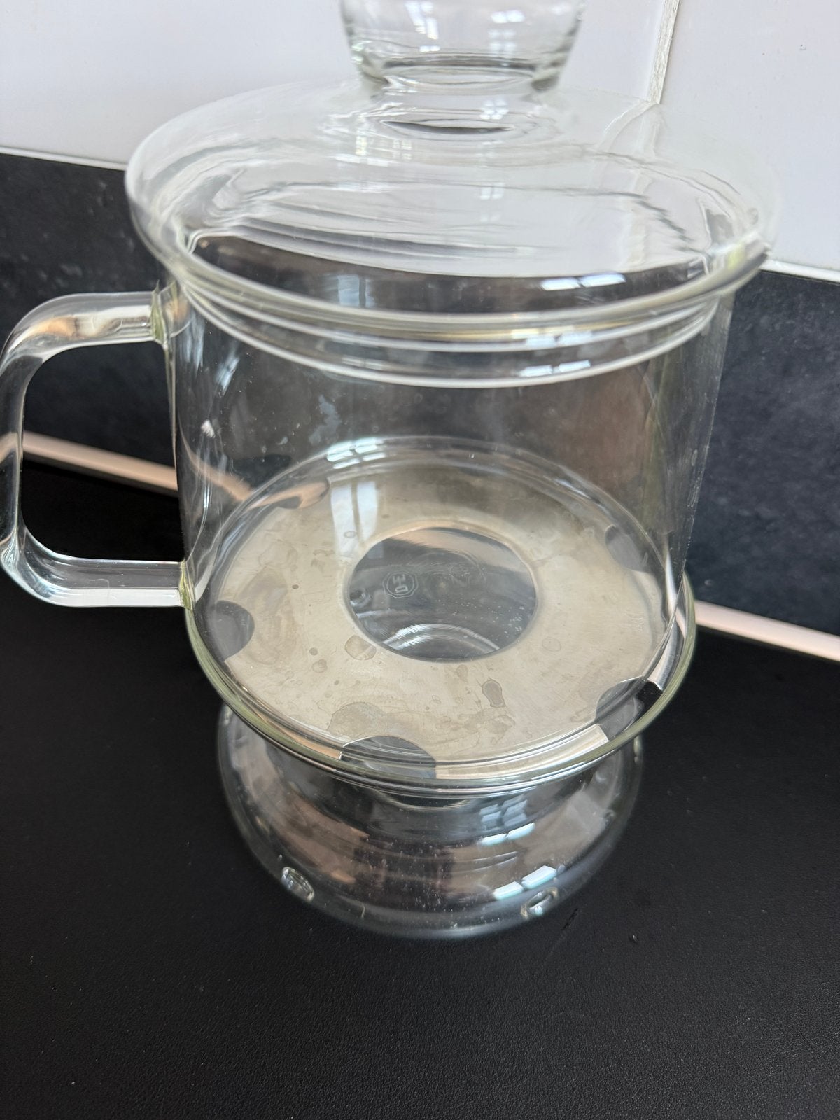 Glazen theepot met theelichtje, Theepot/fluitketel, Glas, Ophalen of Verzenden, Zo goed als nieuw