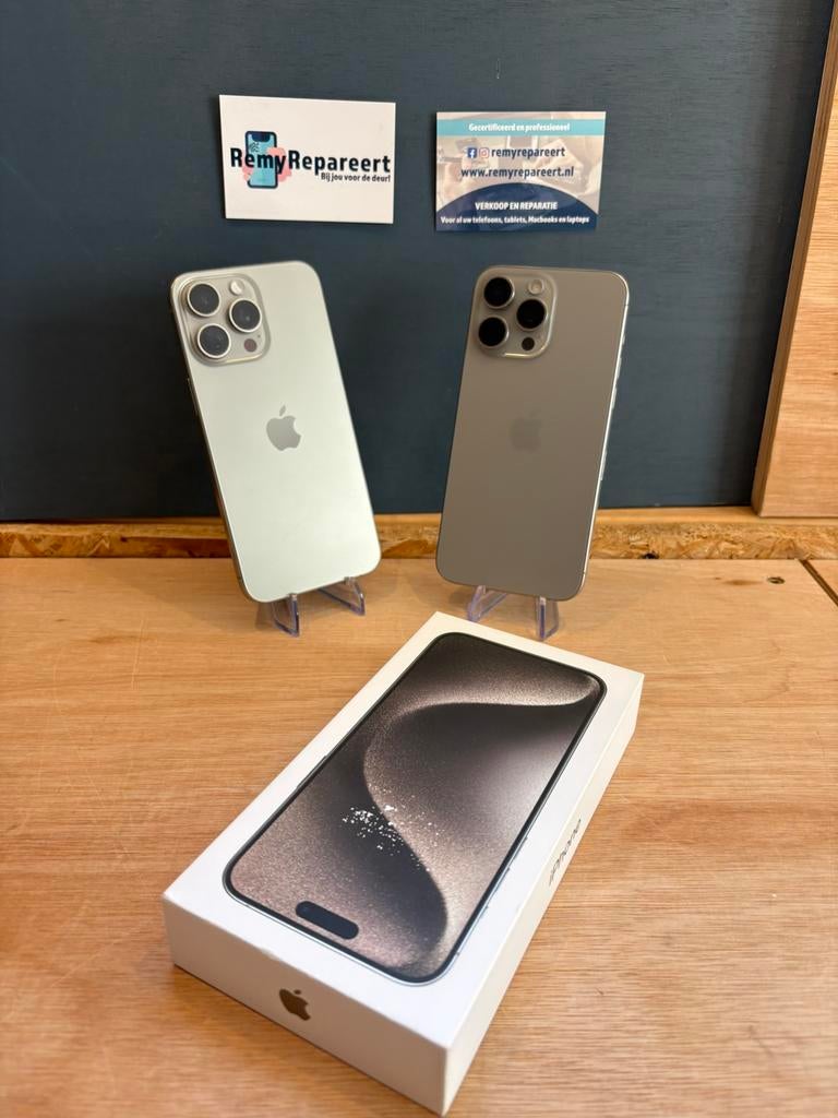 Apple Iphone 15 pro max, 256GB, natural titanium | garantie, Telecommunicatie, Mobiele telefoons | Apple iPhone, Zo goed als nieuw