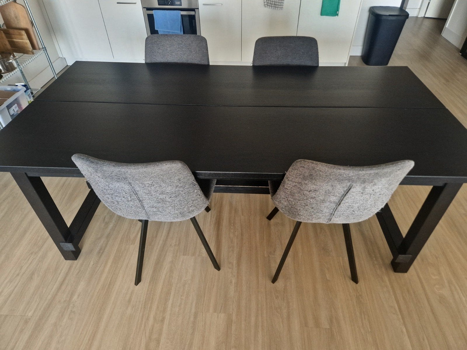 Ikea NORDVIKEN eettafel 210/289x105 cm - Zwart, Huis en Inrichting, Tafels | Eettafels, Zo goed als nieuw, 100 tot 150 cm, 200 cm of meer