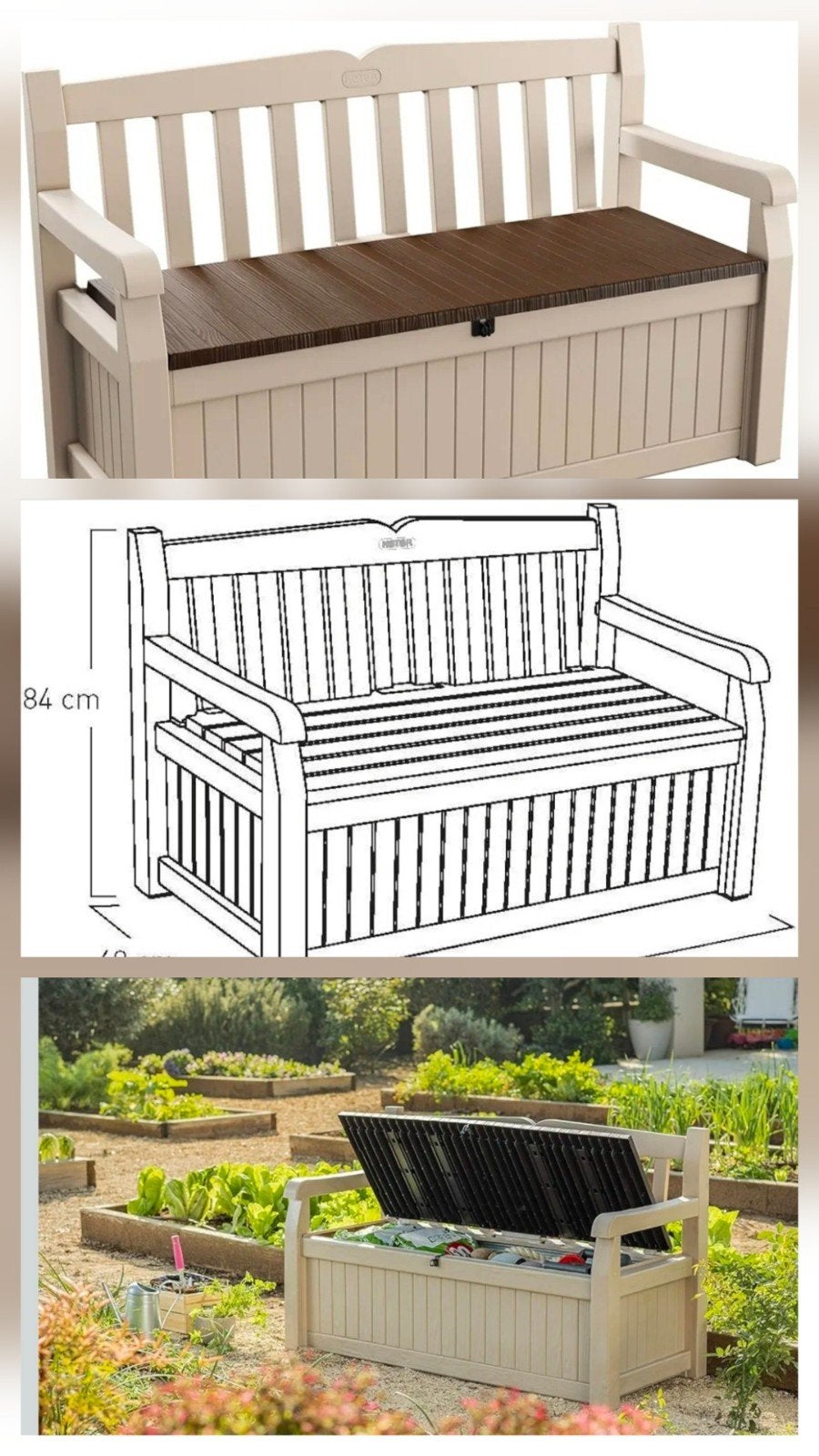 Keter tuinbank 140 x 60x 84cm nieuw in de doos, Ophalen, Nieuw, Kunststof, Overige typen