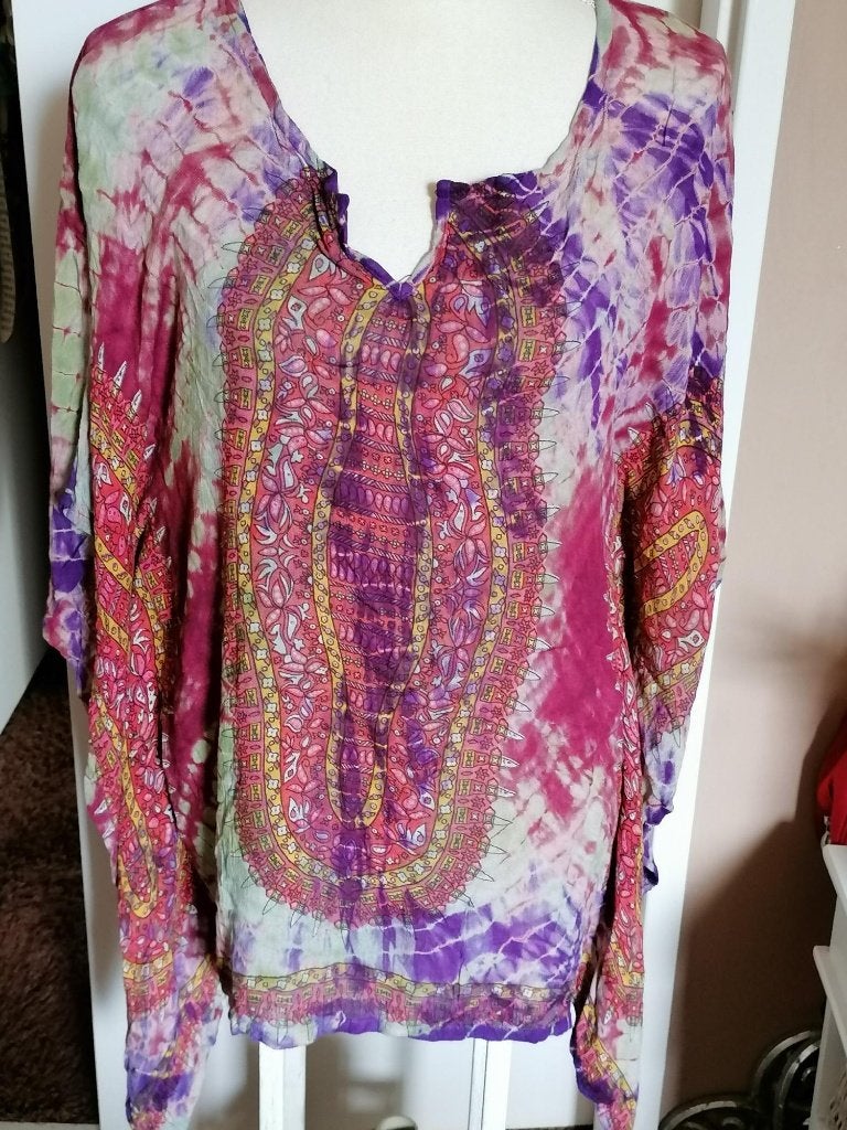 SUPER TRENDY India katoen blouse div. kleurenprint mt. S/M, Ophalen of Verzenden, Nieuw, Maat 36 (S), Meerkleurig