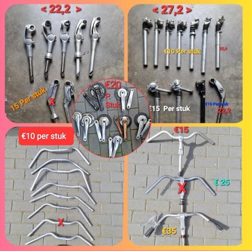 Stuurboch,Pen/Zadelpen/Crankstel/Rollerbrake/WIEL MET MOTOR, Overige materialen, Stella , Koga , Amslod , Btwin , Qwic, Ophalen of Verzenden