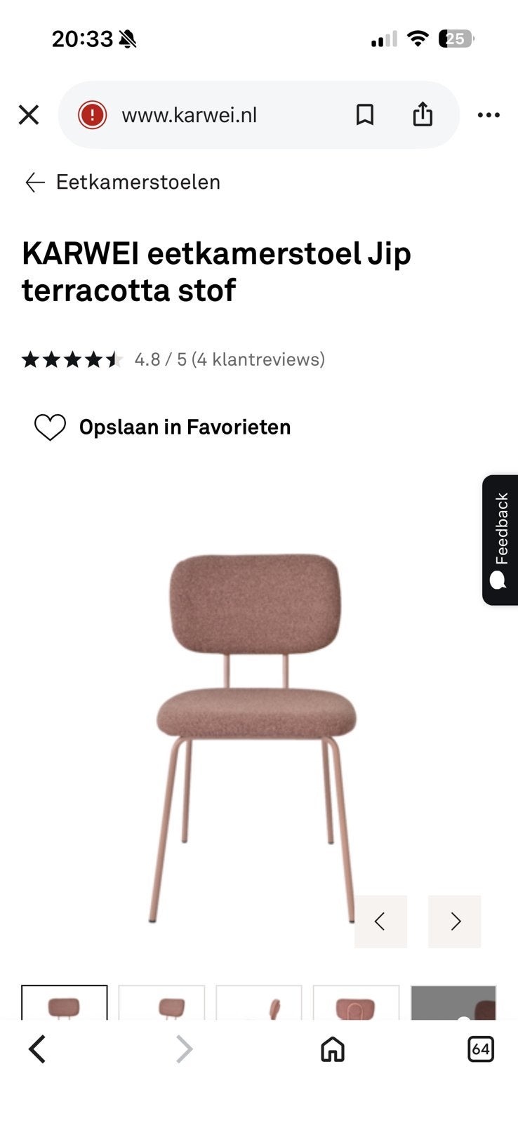 4 eetkamerstoelen Jip Karwei, Huis en Inrichting, Ophalen, Nieuw, Overige kleuren, Vier
