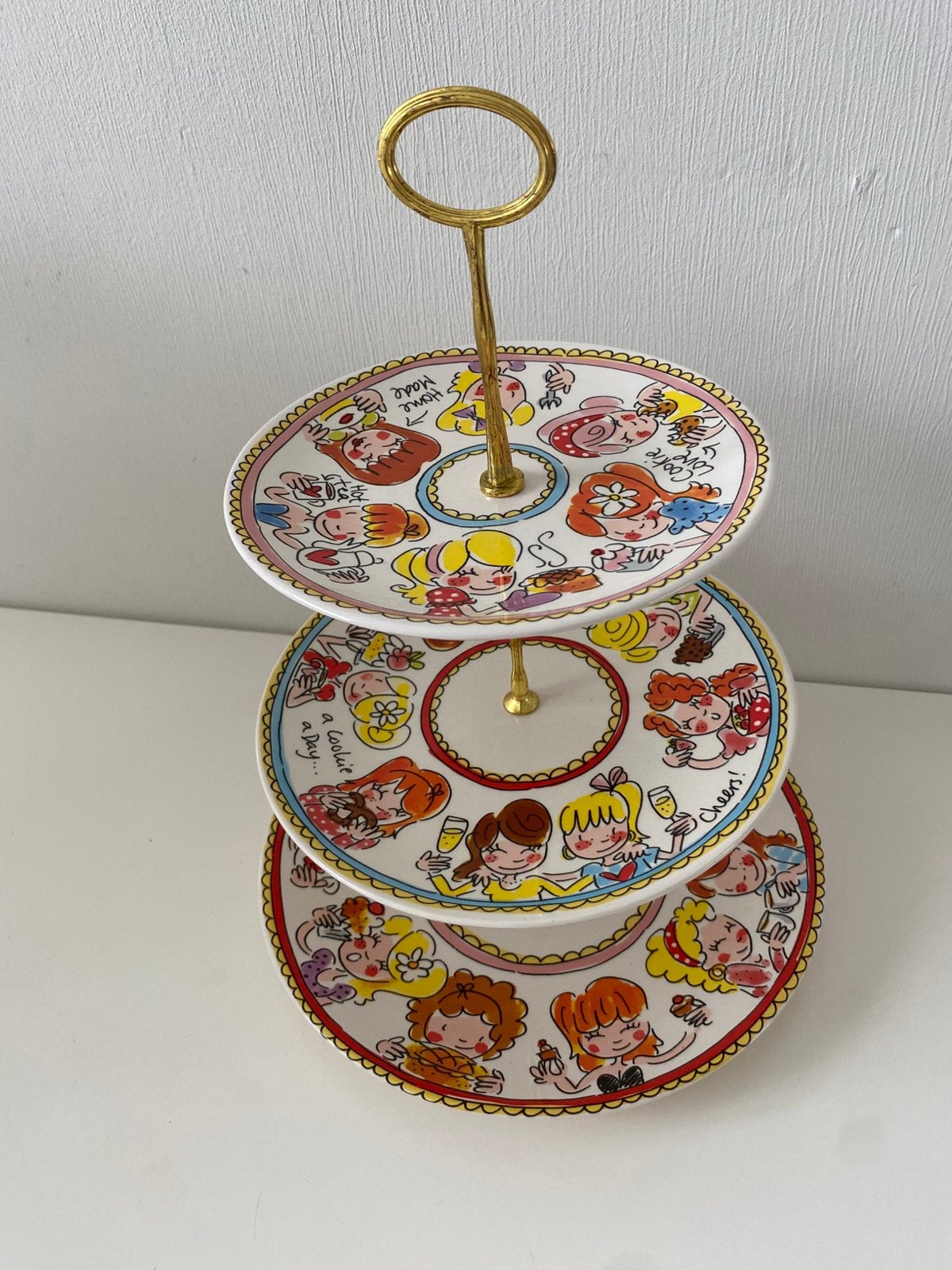 Blond Amsterdam Etagere - 3 laags, Huis en Inrichting, Woonaccessoires | Etagères, Ophalen of Verzenden, Zo goed als nieuw