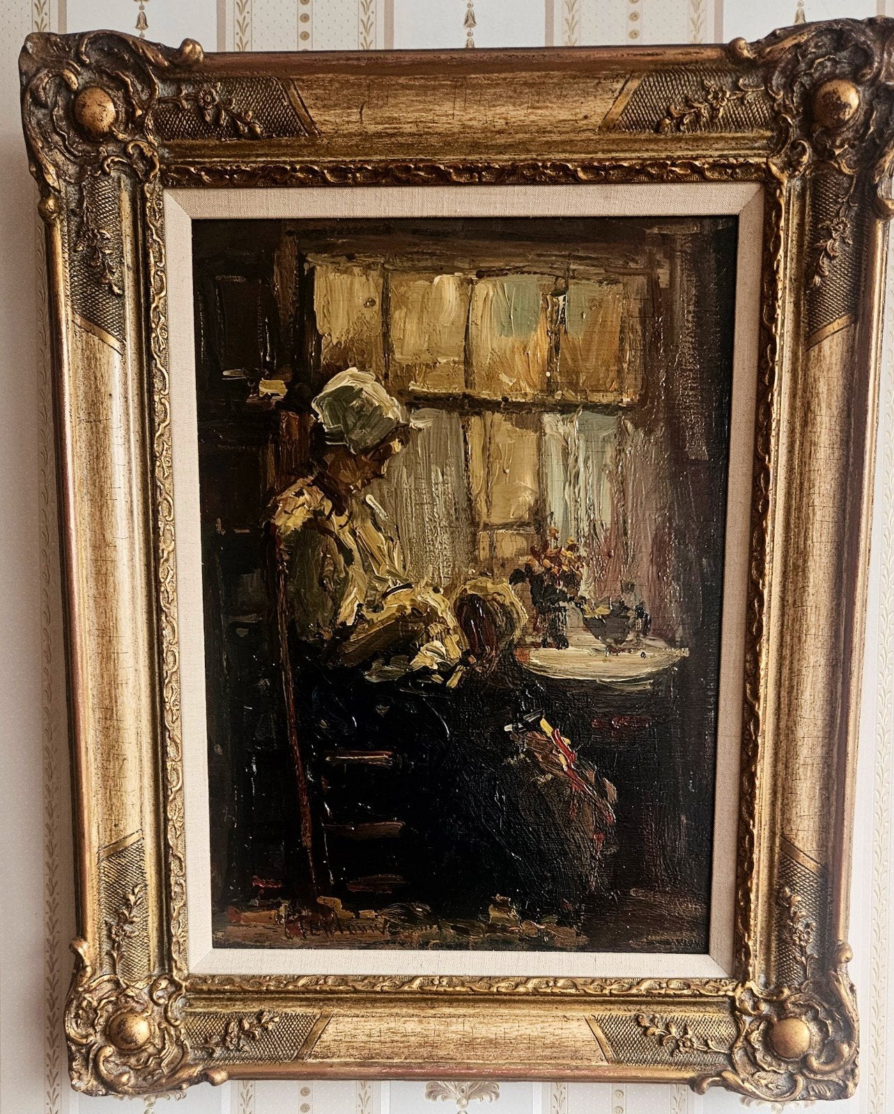 C. Terlouw (1890-1948) - Moeder en Kindje, Museumkwaliteit, Ophalen, Paneel, Portret of Personen, Impressionistisch