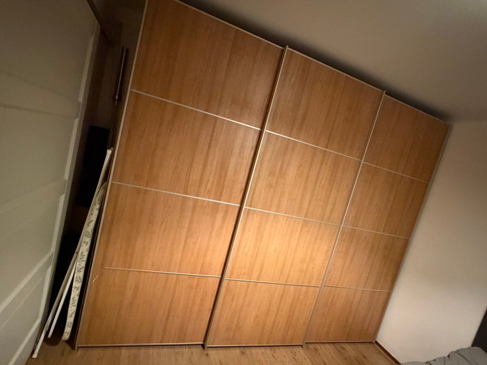 3 Schuifdeur kledingkast, Ophalen, Gebruikt, 200 cm of meer, Met lade(s)