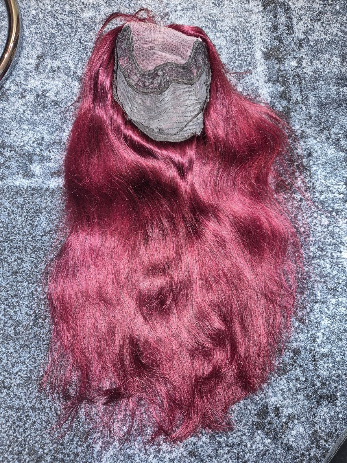 lace wig pruik echt haar haarwerk cherry red 63 cm, Ophalen of Verzenden, Nieuw, Pruik of Haarverlenging
