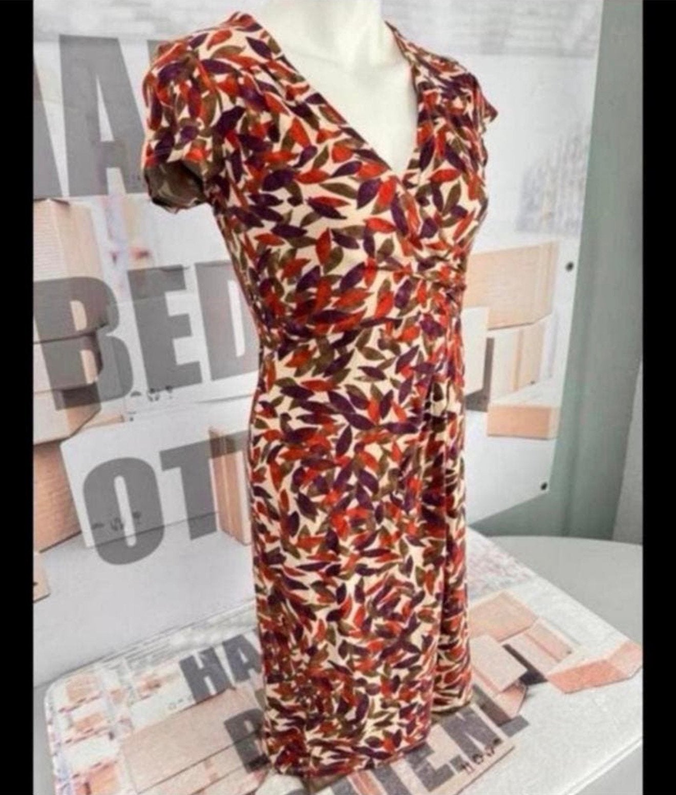 Laura Ashley X weekend Zomer lente lange jurk bladeren kleur, Maat 38/40 (M), Meerkleurig, Zo goed als nieuw, K
