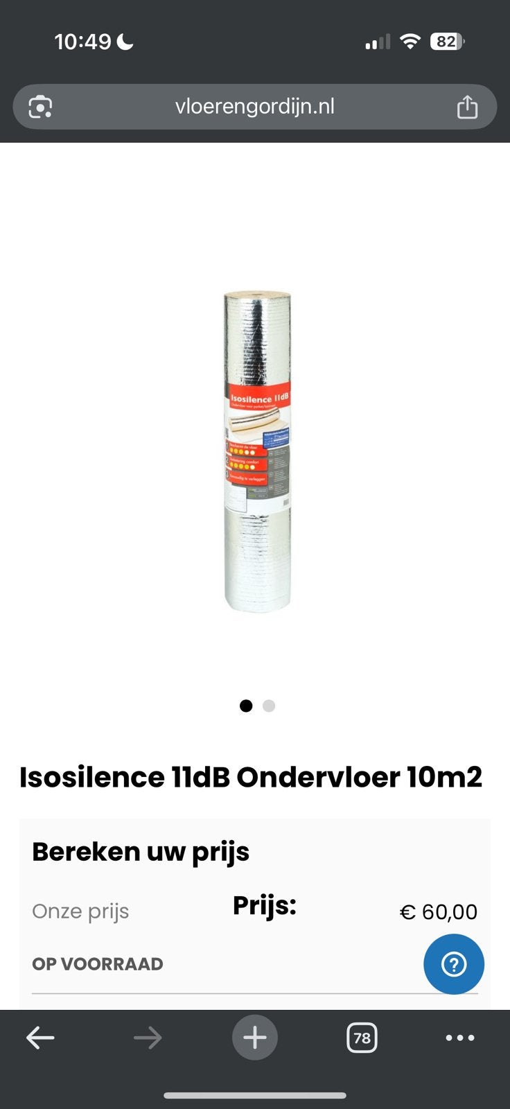 Isosilence 11 dB ondervloer  - isolatie 3mm 10m², Overige materialen, Nieuw, 15 m² of meer, Vloerisolatie