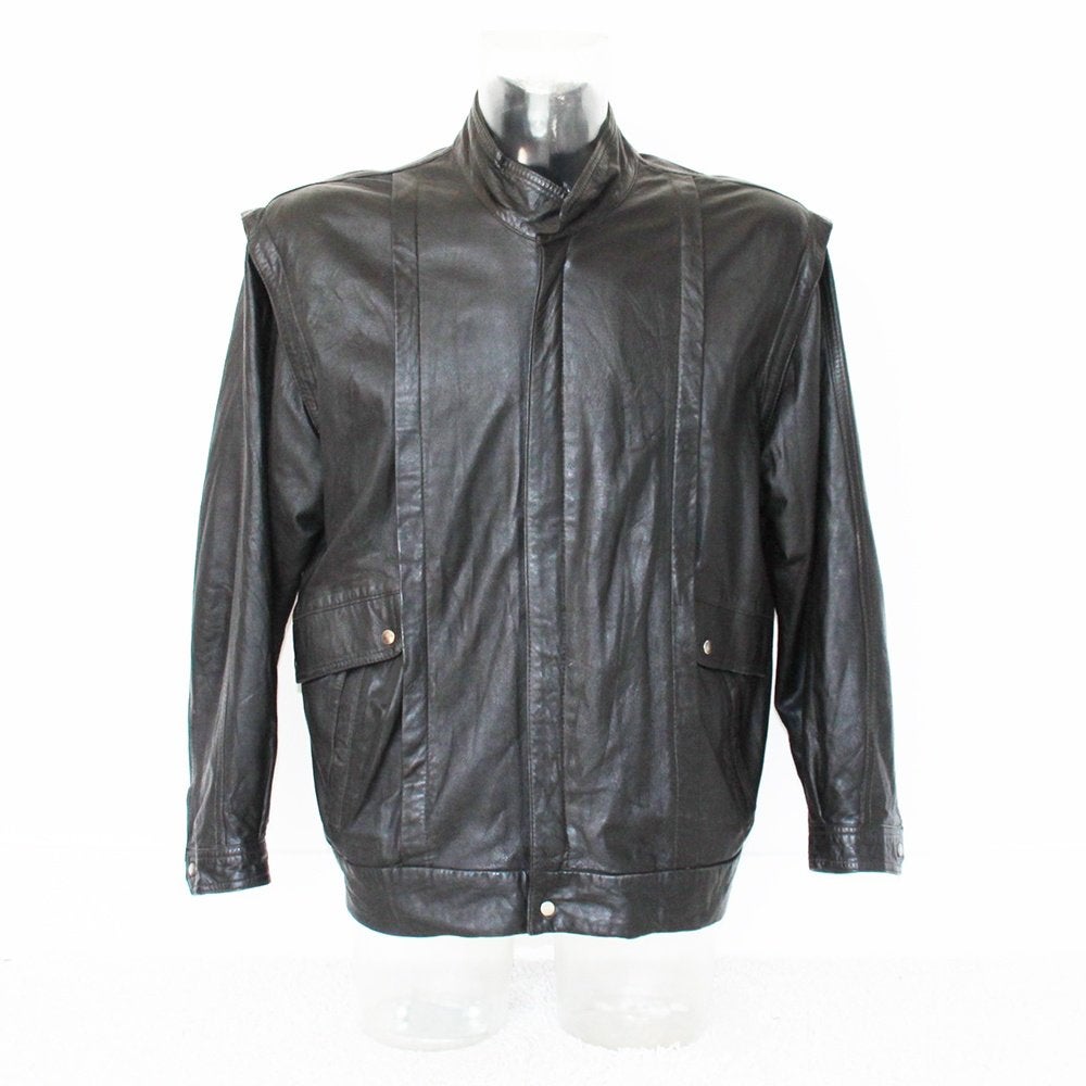 Mooie Lederen Heren Jas285* (Maat 56) € 70,-, Zwart, Ophalen of Verzenden, Zo goed als nieuw, Maat 56/58 (XL)