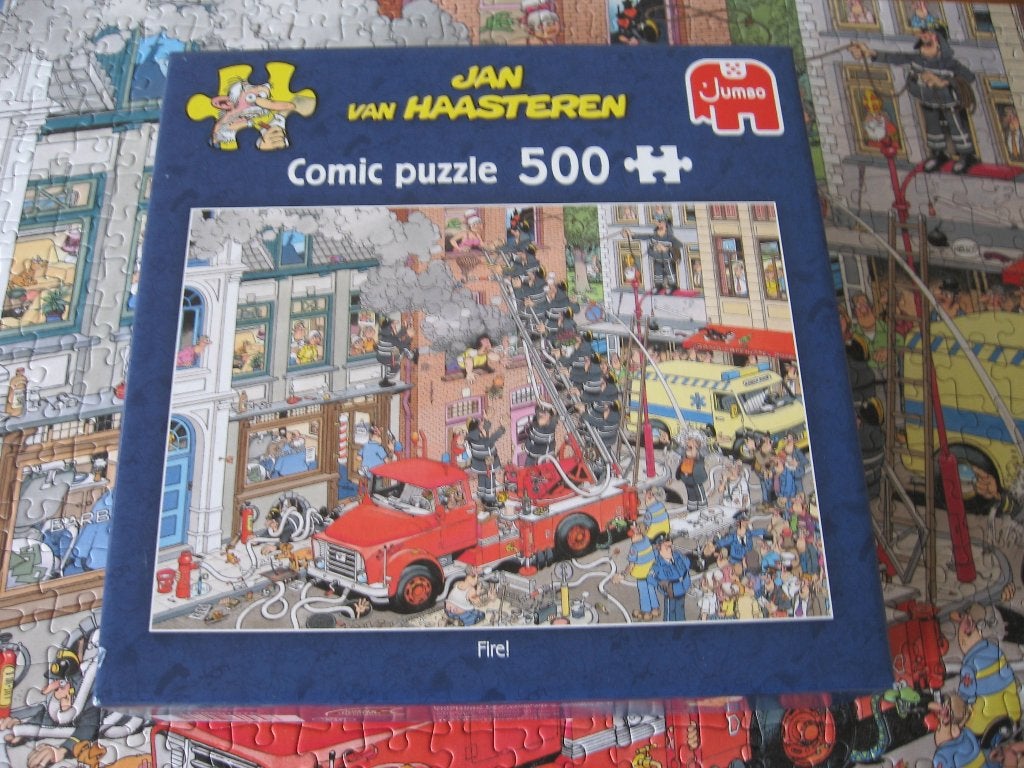 Jan van Haasteren Fire! 500 stukjes, Hobby en Vrije tijd, Denksport en Puzzels, Ophalen of Verzenden, 500 t/m 1500 stukjes, Gebruikt