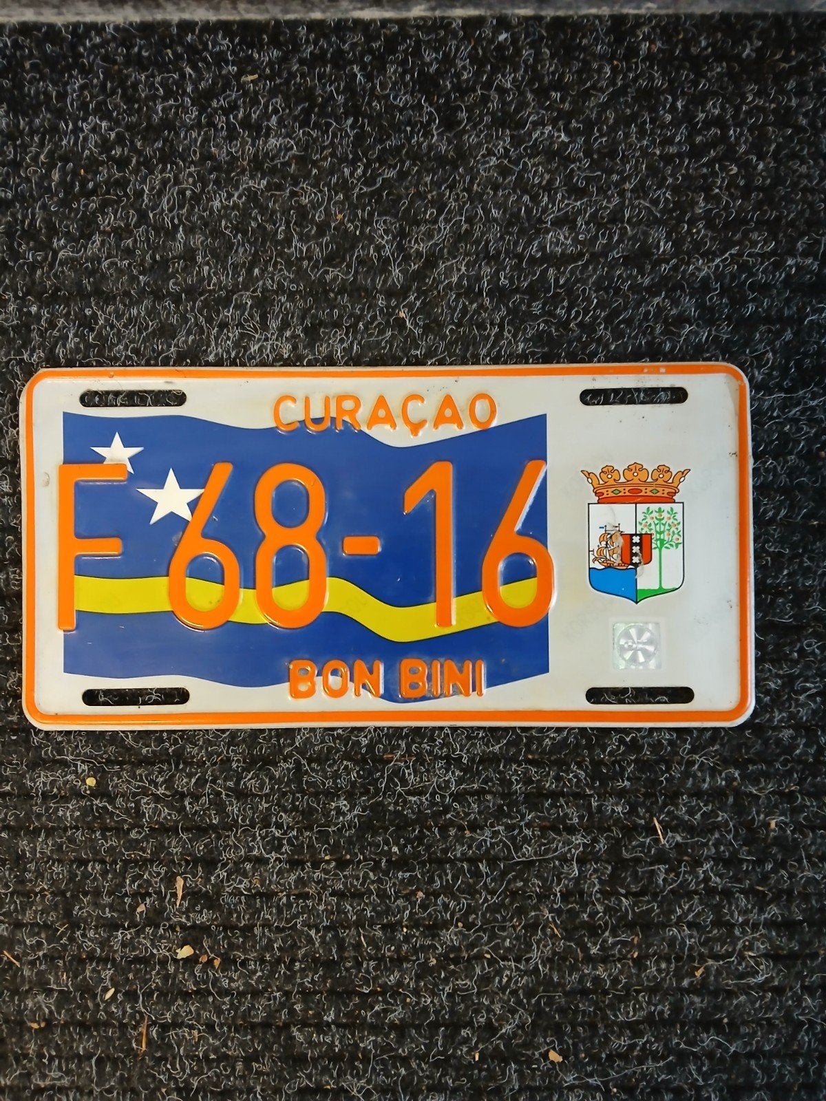 Oude zeldzame kentekenplaat curaçao uit 2008., Ophalen of Verzenden, Gebruikt, Auto's