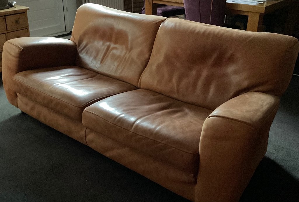 Leren Molinari bank, Ophalen, Gebruikt, Minder dan 75 cm, Leer