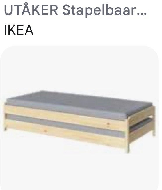 IKEA UTÅKER Stapelbed/Stapelbaar bed met matrassen, Huis en Inrichting, Ophalen, Gebruikt, 80 cm, 200 cm
