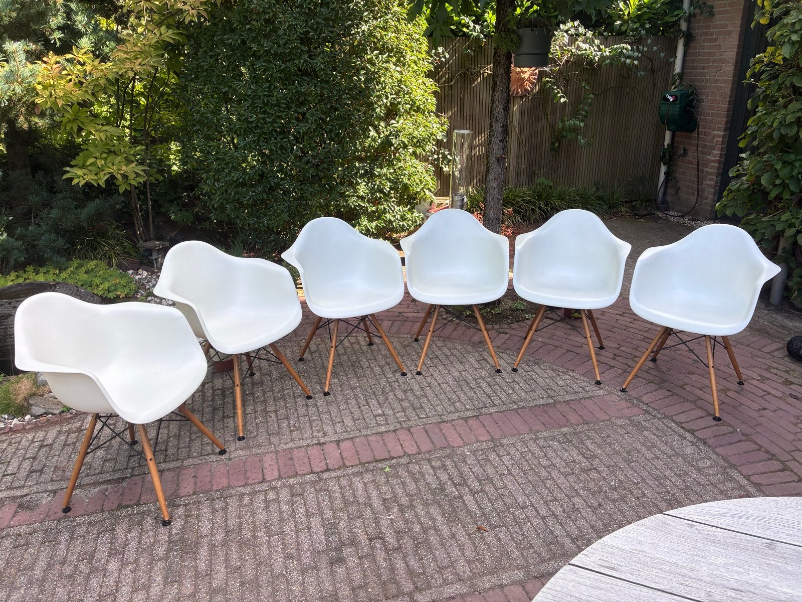 Vitra Eames DAW stoelen - set van 6, Huis en Inrichting, Stoelen, Ophalen, Kunststof, Gebruikt, Wit