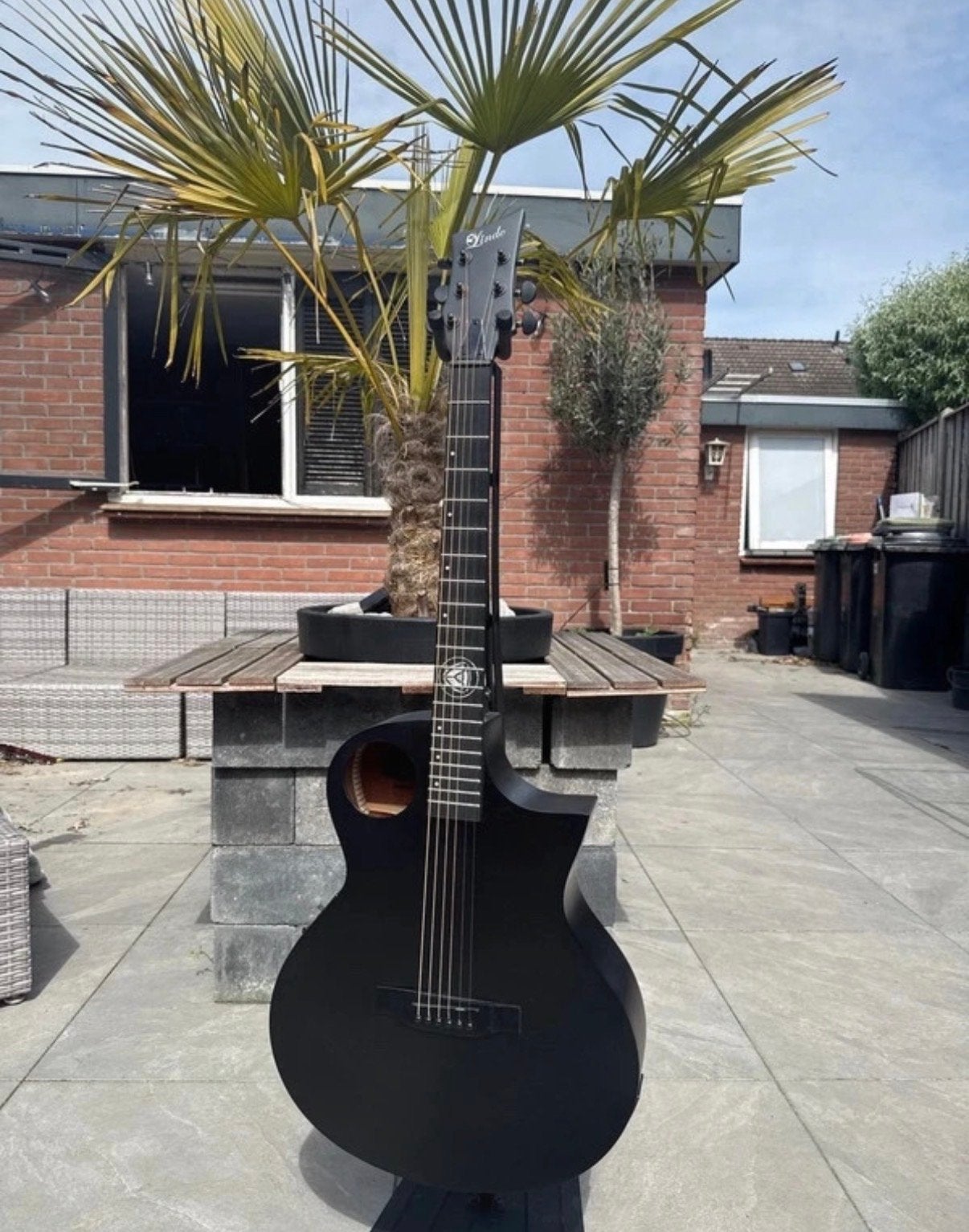 Lindo Neptune Zwarte Akoestische Gitaar met Element, Ophalen of Verzenden, Nieuw