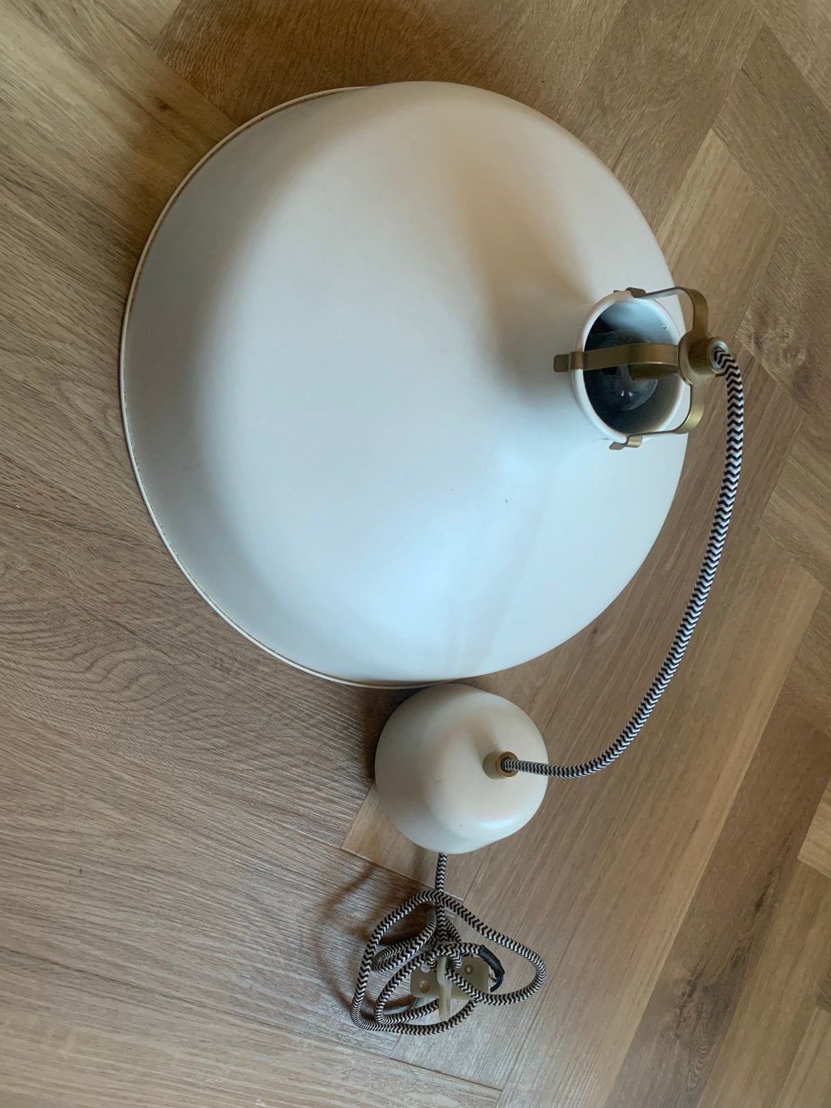 Witte hanglamp met textielkabel ikea RANARP, Huis en Inrichting, Ophalen, Gebruikt, Metaal, E27 (groot)