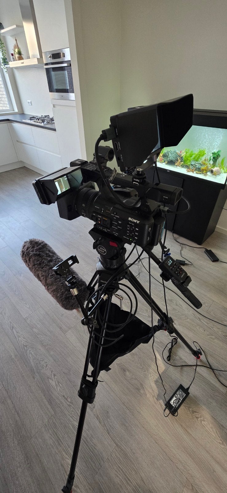 Complete professionele videocamera set (NX-800, Sachtler etc, Ophalen, 20x of meer, Zo goed als nieuw, Full HD