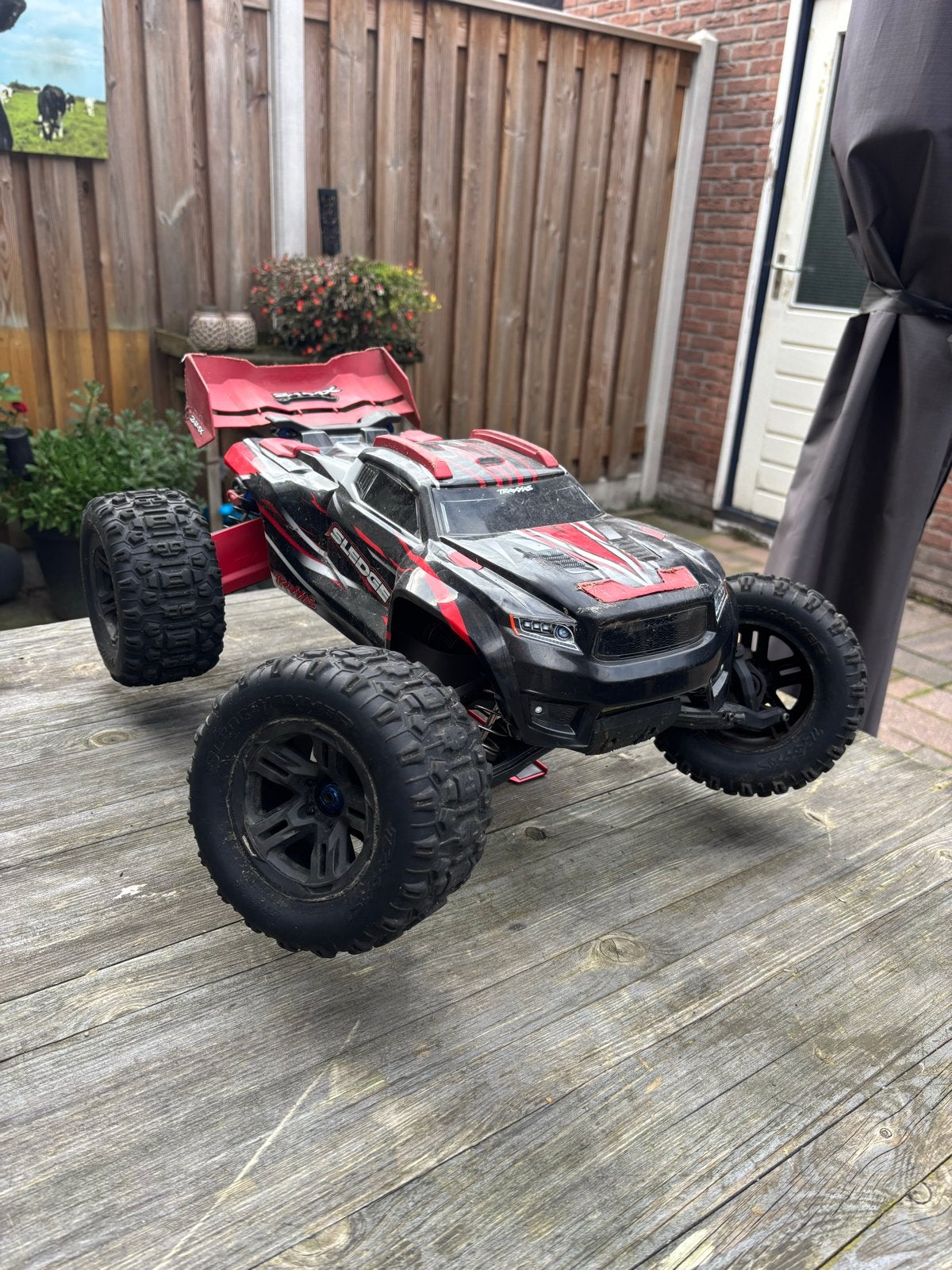 Traxxas Sledge 4x4, Elektro, Auto offroad, Ophalen of Verzenden, Zo goed als nieuw