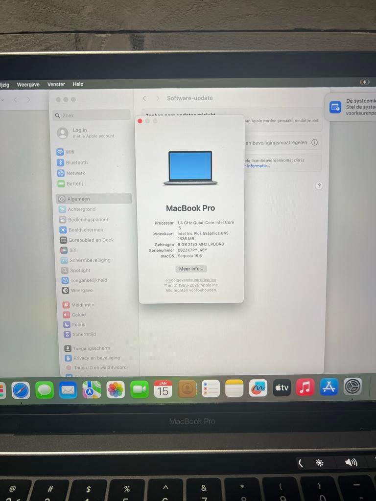 MacBook Pro (model A2159) - Goede staat, Computers en Software, Apple Macbooks, MacBook Pro, 256 GB, Qwerty, 8 GB