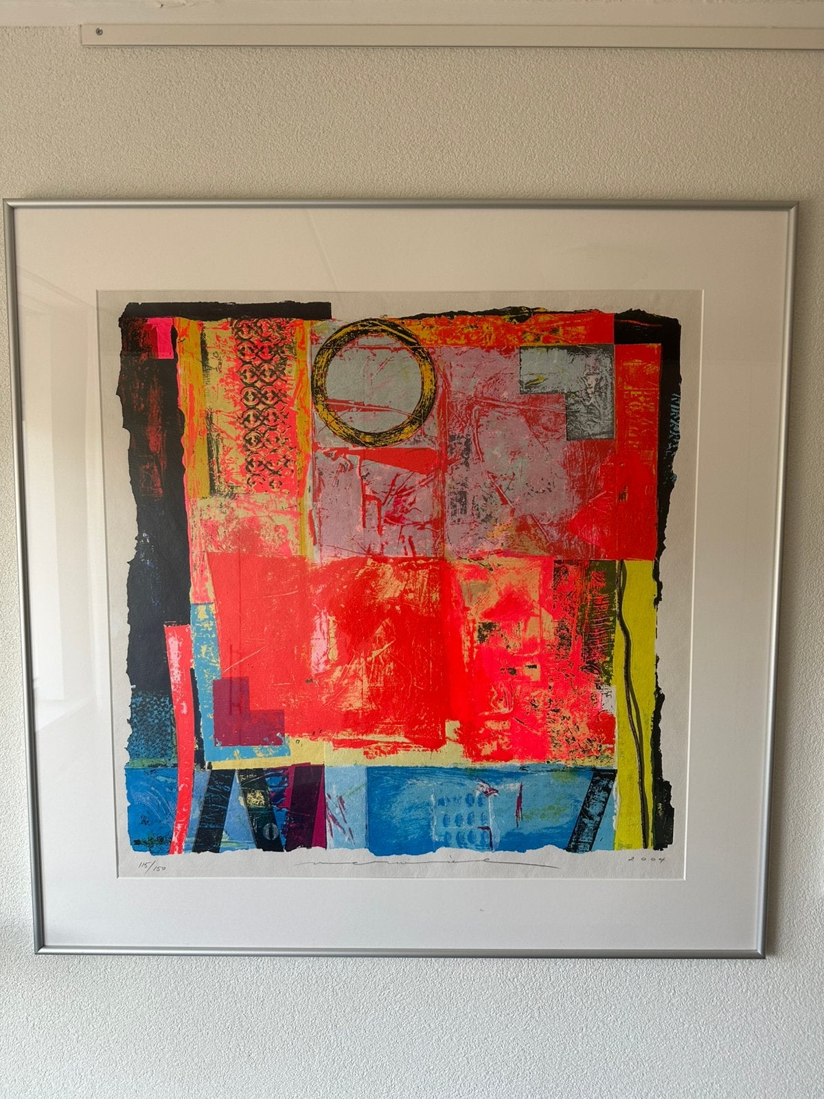 Zeefdruk Jos Verwiel Kokkino, Zeefdruk, Met glas, Abstract, Ophalen