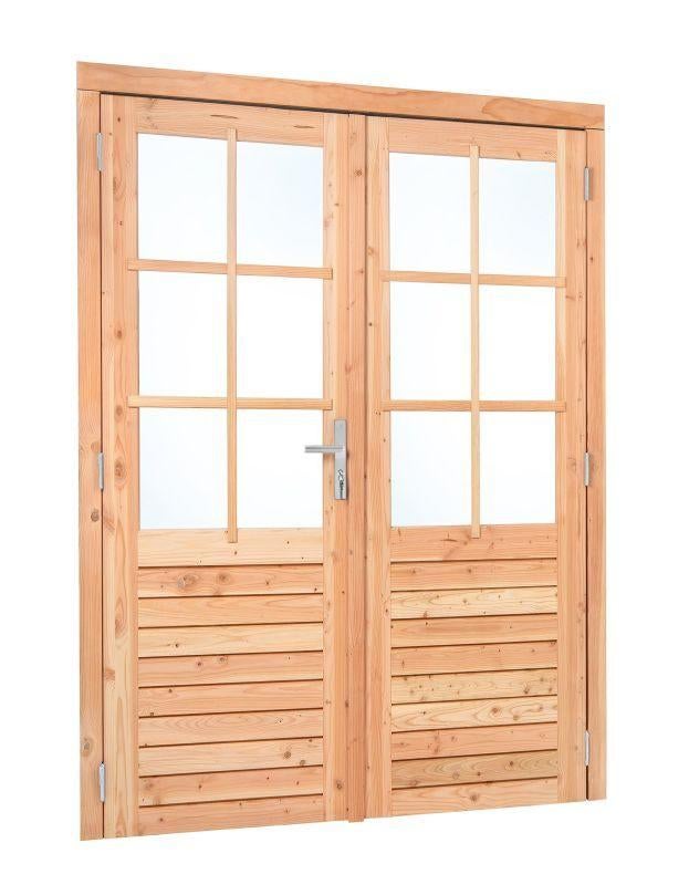 Douglas dubbele glas deur 6-ruits B1850xH2050mm uit voorraad, Ophalen, Nieuw, Minder dan 180 cm, Balken