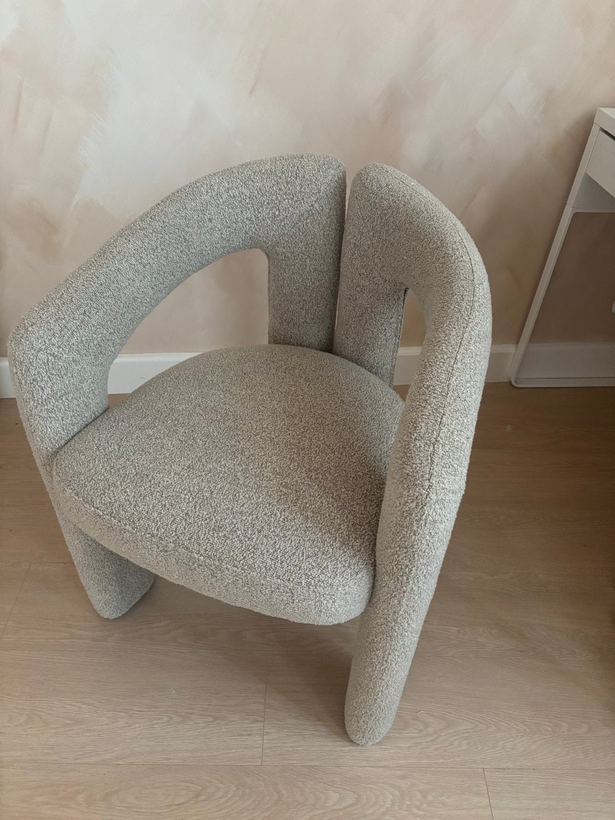 Moderne Bouclé Fauteuil - beige, Twee, Overige kleuren, Nieuw, Ophalen of Verzenden