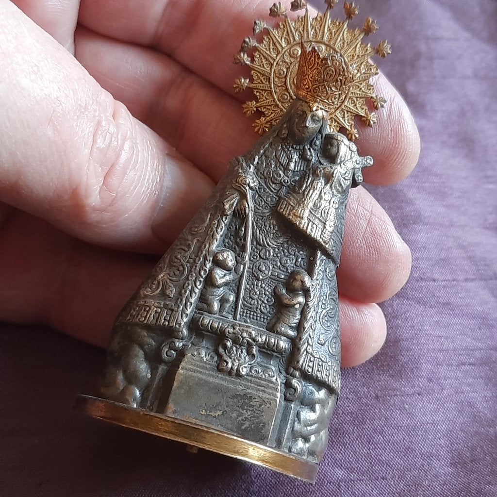 Verfijnd Maria Beeldje van Metaal, Verzenden, Gebruikt, Beeld(je), Christendom | Katholiek
