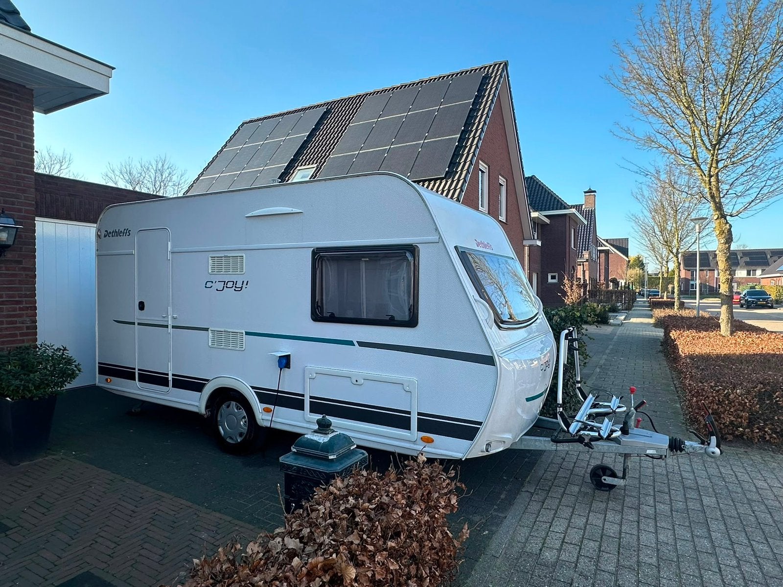 Dethleffs C-Joy 390 QSH BJ 2018 incl mover/voortent, Caravans en Kamperen, Treinzit, Particulier, Dethleffs, Schokbreker