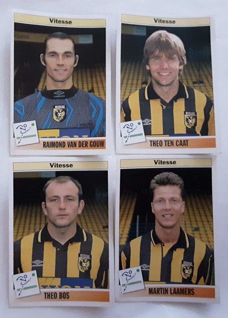 Panini voetbal 95 Vitesse 93, 95, 100, 102, Verzamelen, Sportartikelen en Voetbal, Ophalen of Verzenden, Zo goed als nieuw, Vitesse
