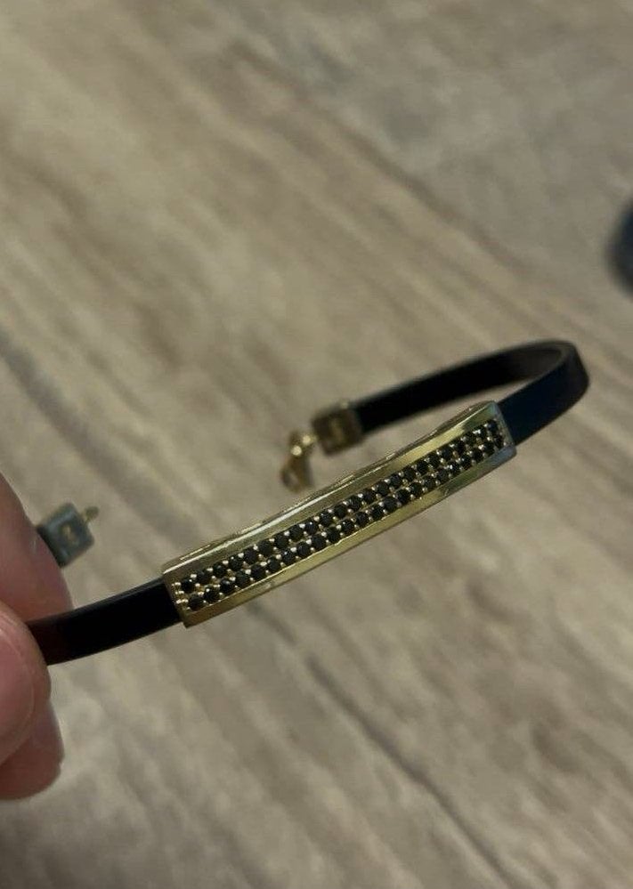 Heren Armband 14k goud / leer, Sieraden, Tassen en Uiterlijk, Armbanden, Ophalen of Verzenden, Nieuw, Goud