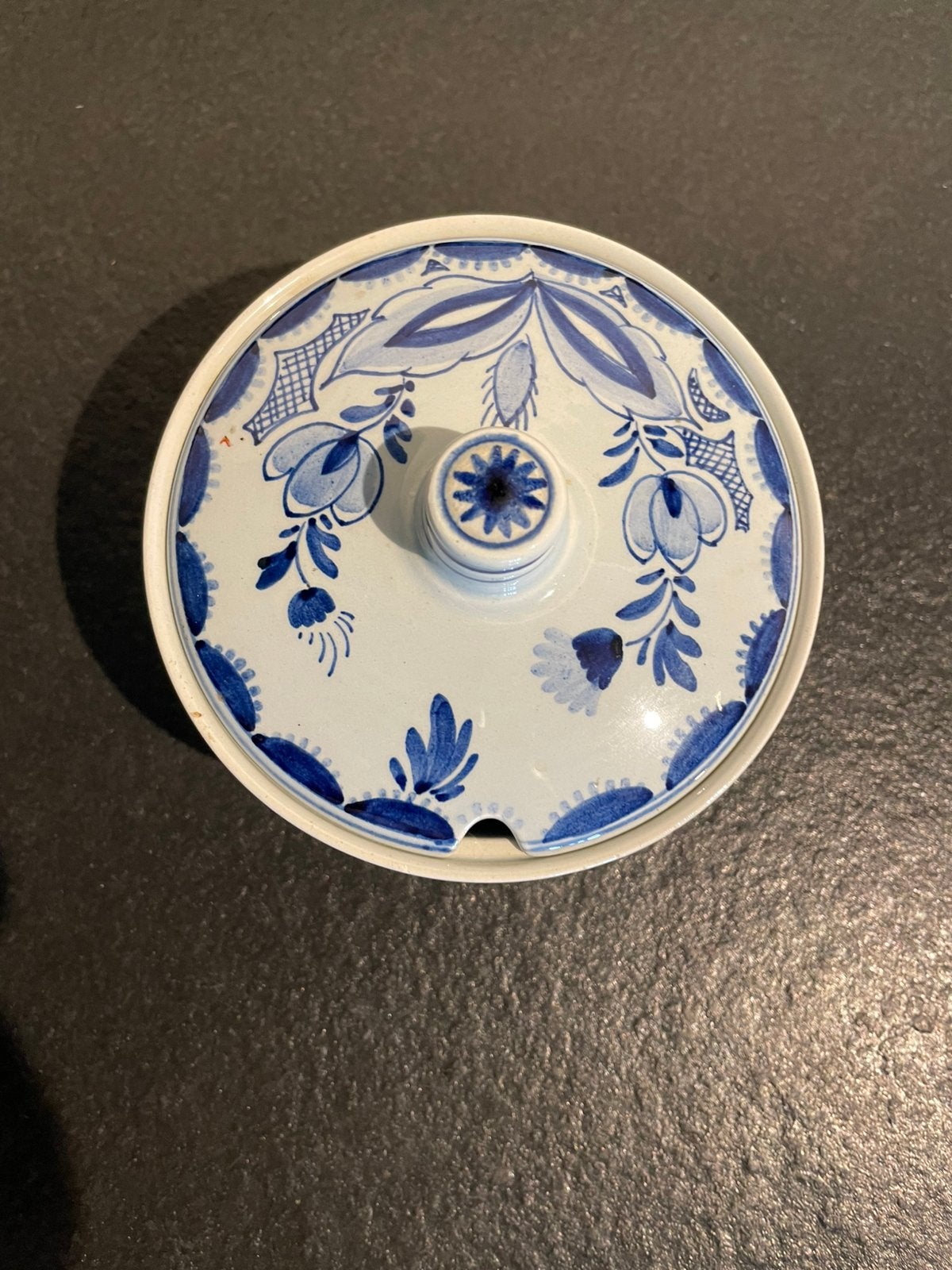 Suikerpot met deksel Delfts blauw, Ophalen