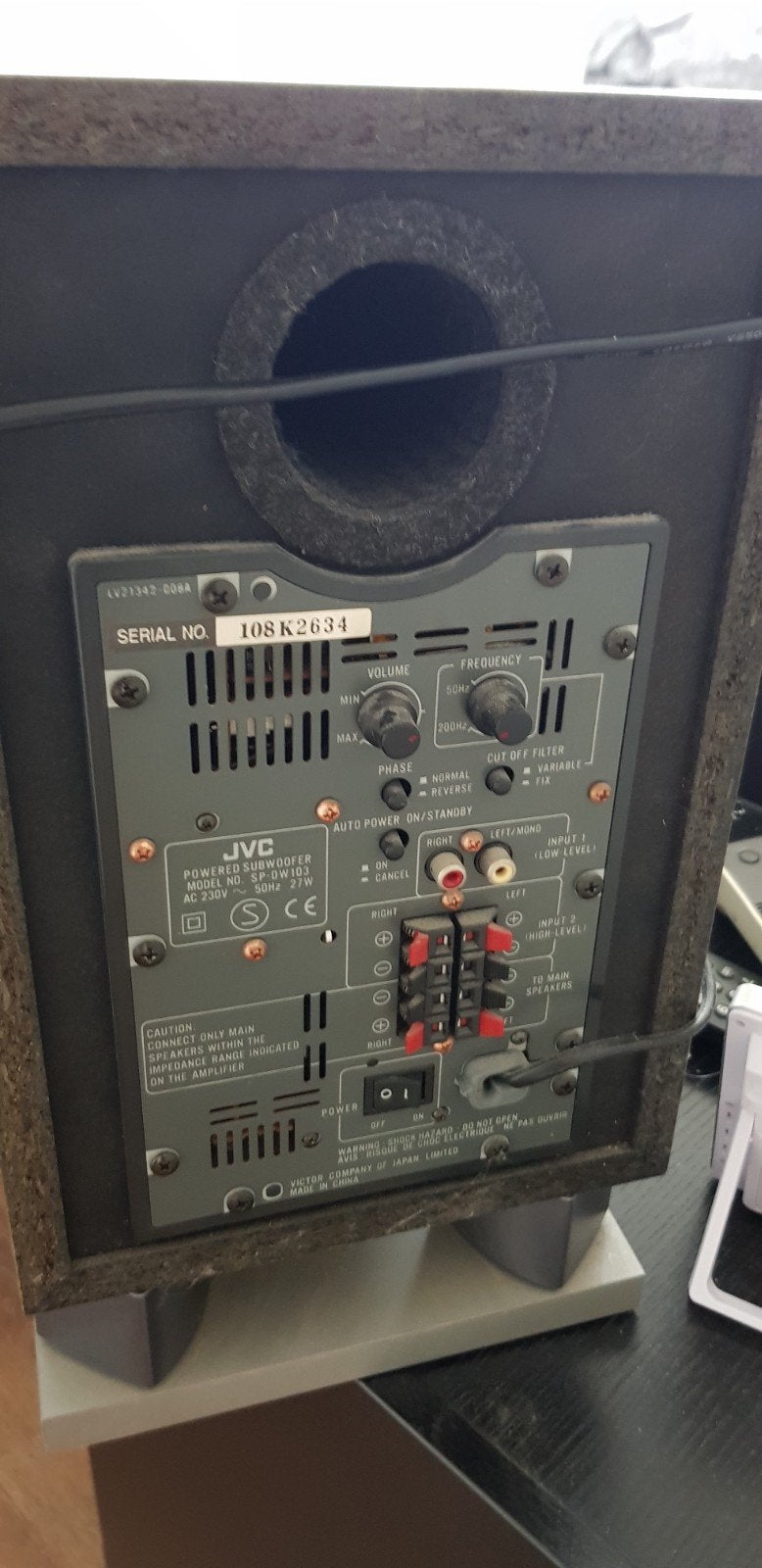 JVC Subwoofer en Center Speaker Set, Ophalen