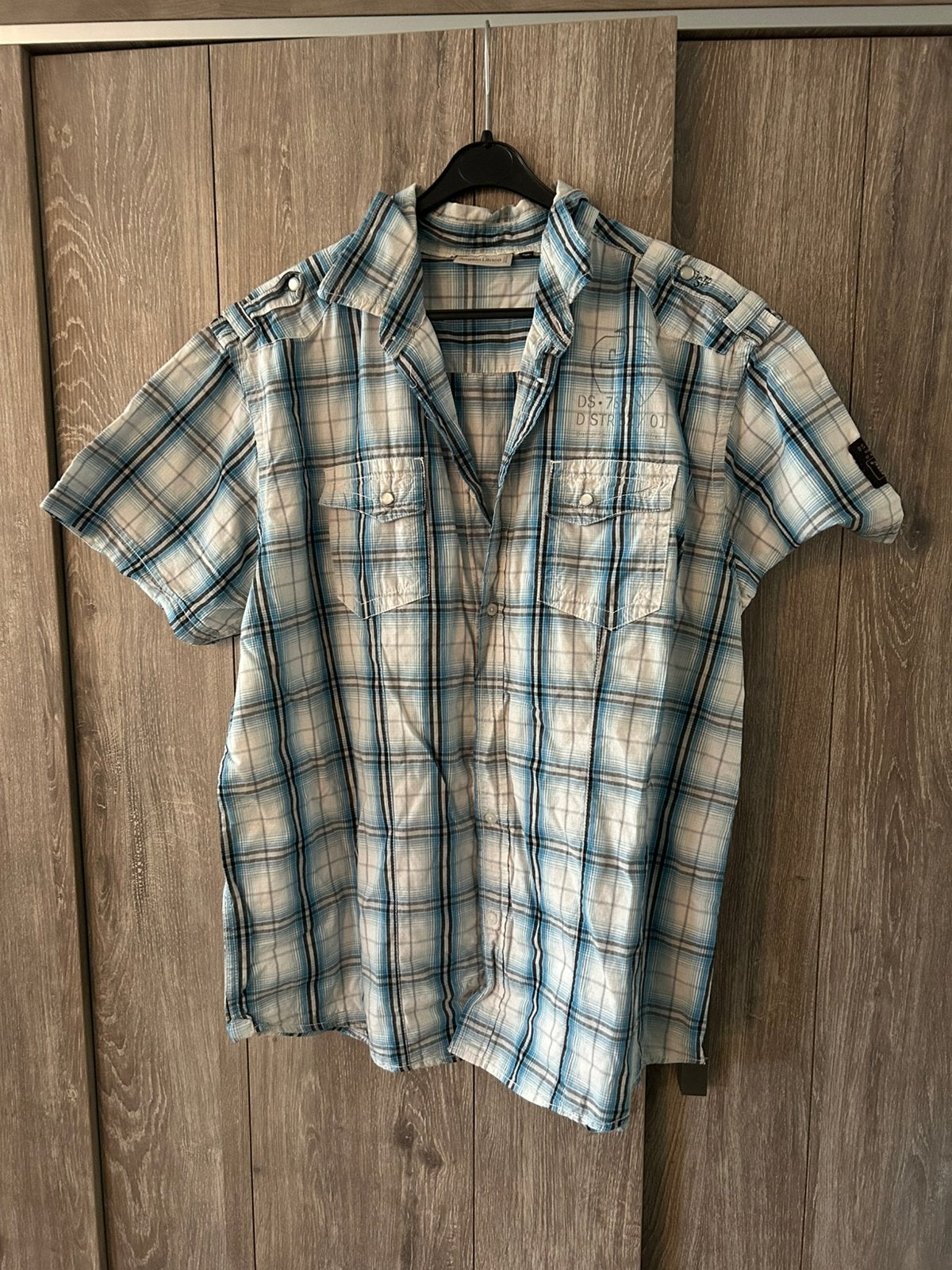 C&A angelo litrico / 2xl of 46 / blauw - wit - zwart, Kleding | Heren, Overhemden, Ophalen of Verzenden, Zo goed als nieuw, Blauw
