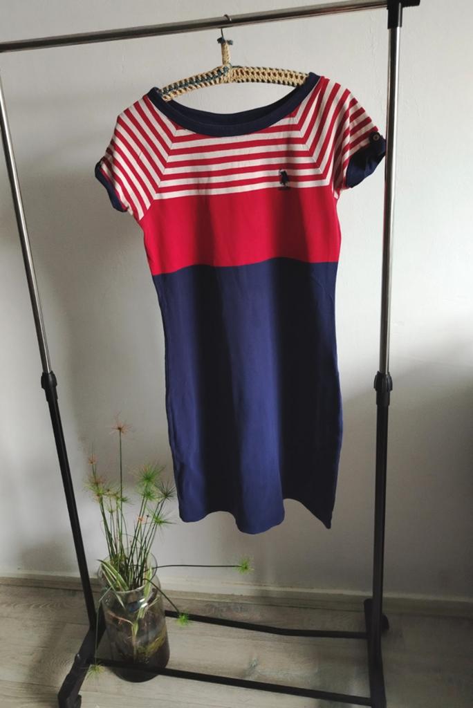 U.S. Polo Assn. gestreepte jurk rood/wit/blauw, U.S. Polo Assn., Blauw, Maat 42/44 (L), Ophalen of Verzenden