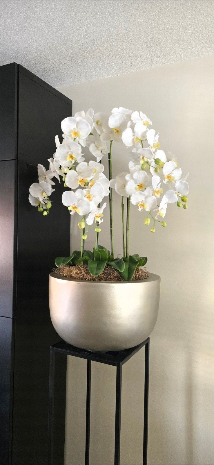 XLPot met prachtige kunst-orchieeën, Ophalen, Binnen, Zo goed als nieuw, 95 cm