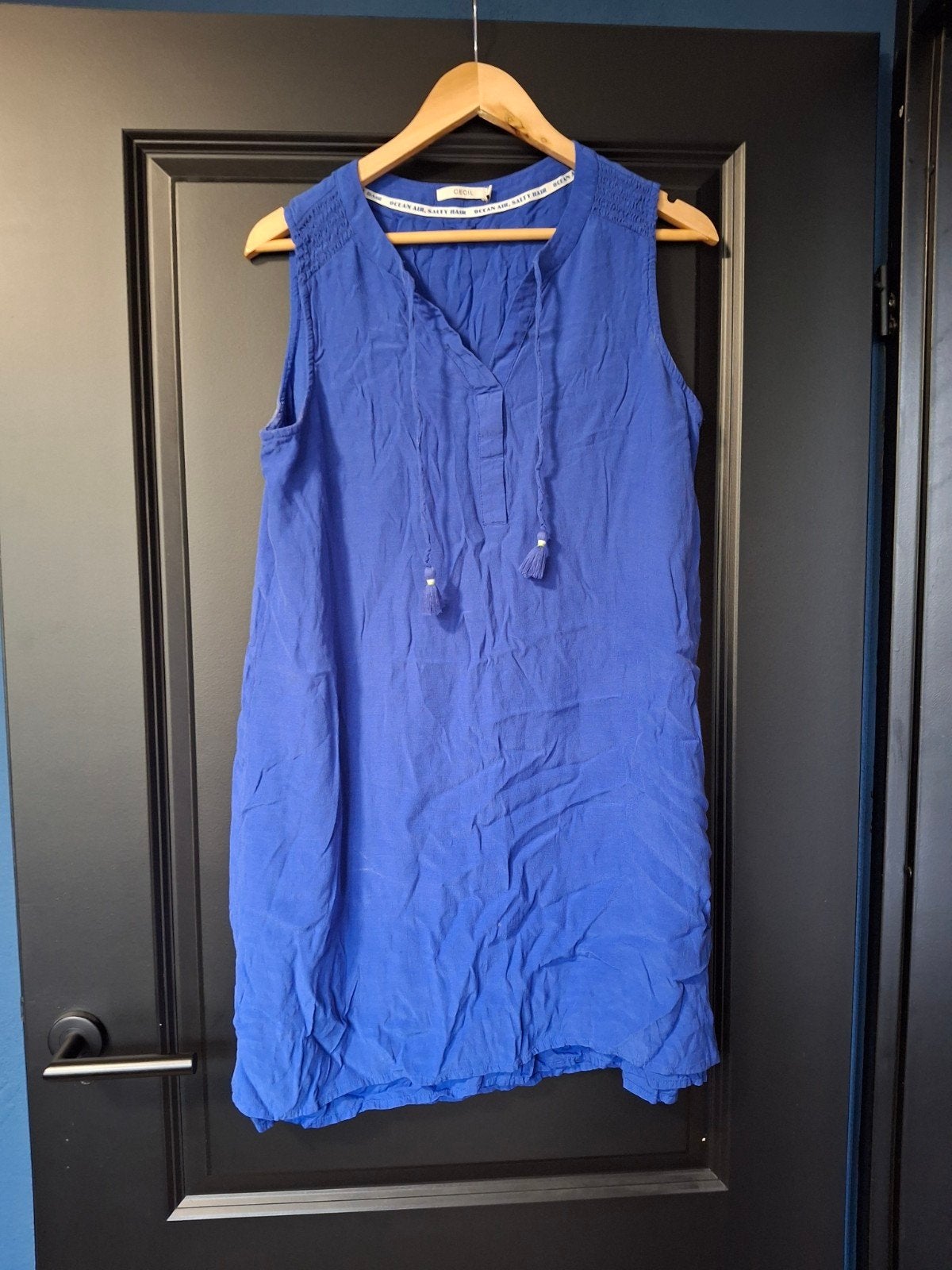 Cecil blauwe zomerjurk met kwastjes - Maat M, Maat 38/40 (M), Blauw, Ophalen of Verzenden, Zo goed als nieuw