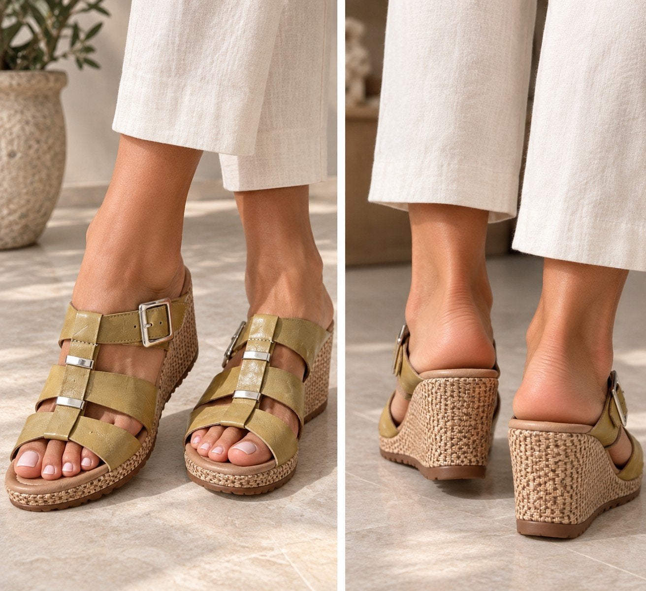 Gabor Comfort sleehak sandalen - Zo goed als nieuw, Gabor, Zo goed als nieuw, Groen, Sandalen of Muiltjes