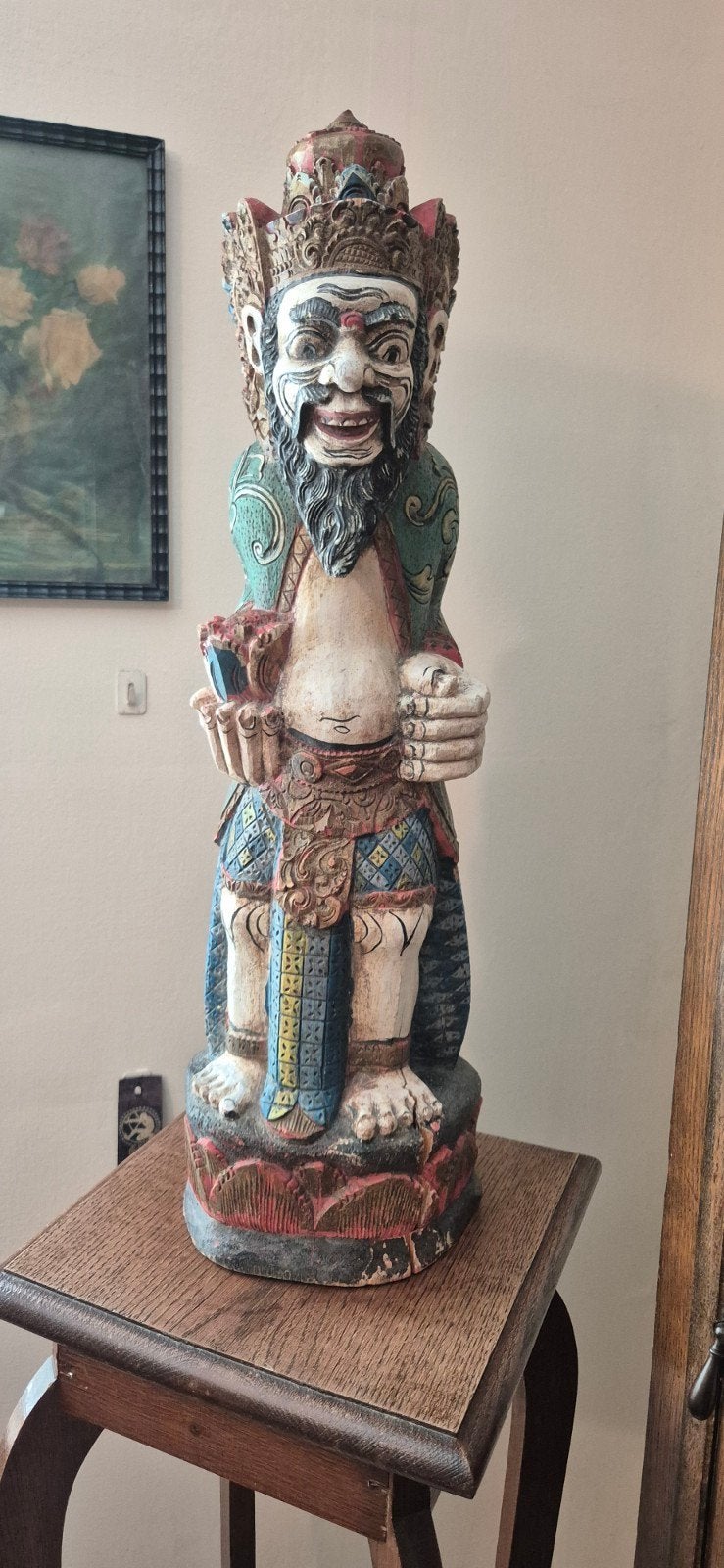 Handgesneden Balinees houten beeld - Barong, Antiek en Kunst, Ophalen, Overige onderwerpen, Handgemaakt, 50 - 100 cm
