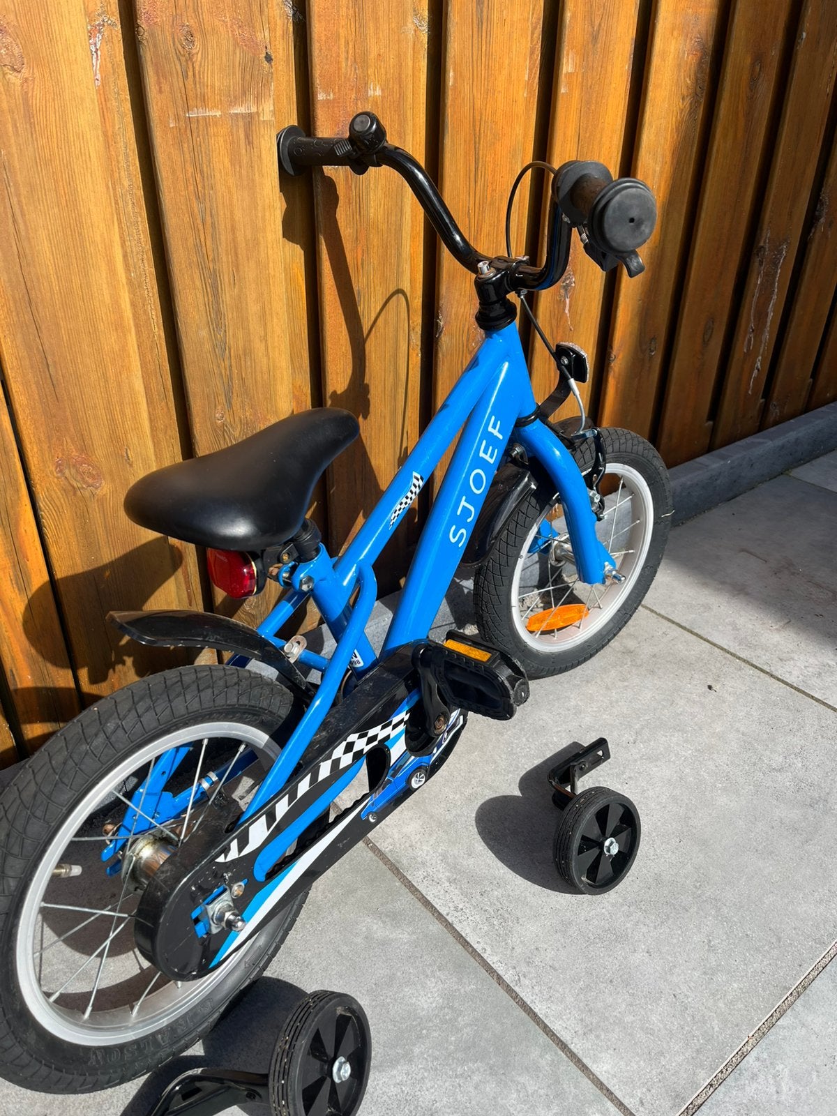 SJOEF kinderfiets Blauw - 14 inch, Fietsen en Brommers, Fietsen | Kinderfietsjes, Ophalen, Zo goed als nieuw, Minder dan 16 inch