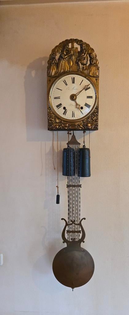 Antieke Comtoise Klok met Slagwerk - Compleet, Antiek en Kunst, Antiek | Klokken, Ophalen of Verzenden