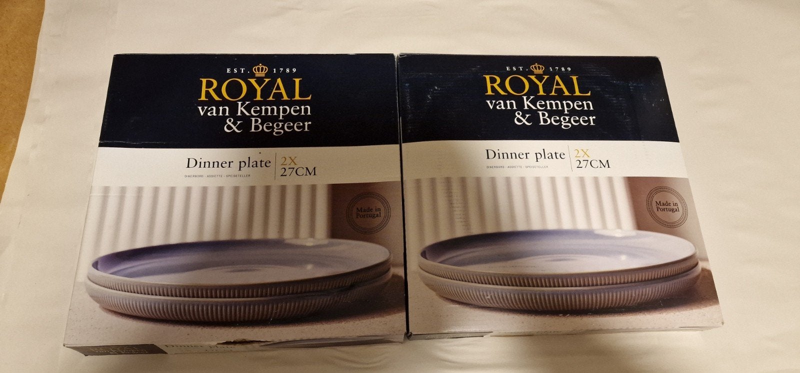 4 ah royal van kempen en begeer borden dinerborden blauw, Huis en Inrichting, Ophalen of Verzenden, Nieuw, Aardewerk, Bord(en)
