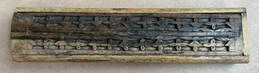 Mooi houten schuifdoosje voor b.v. wierookstokjes, Antiek en Kunst, Hout, Gesneden, Bruin, Indonesië