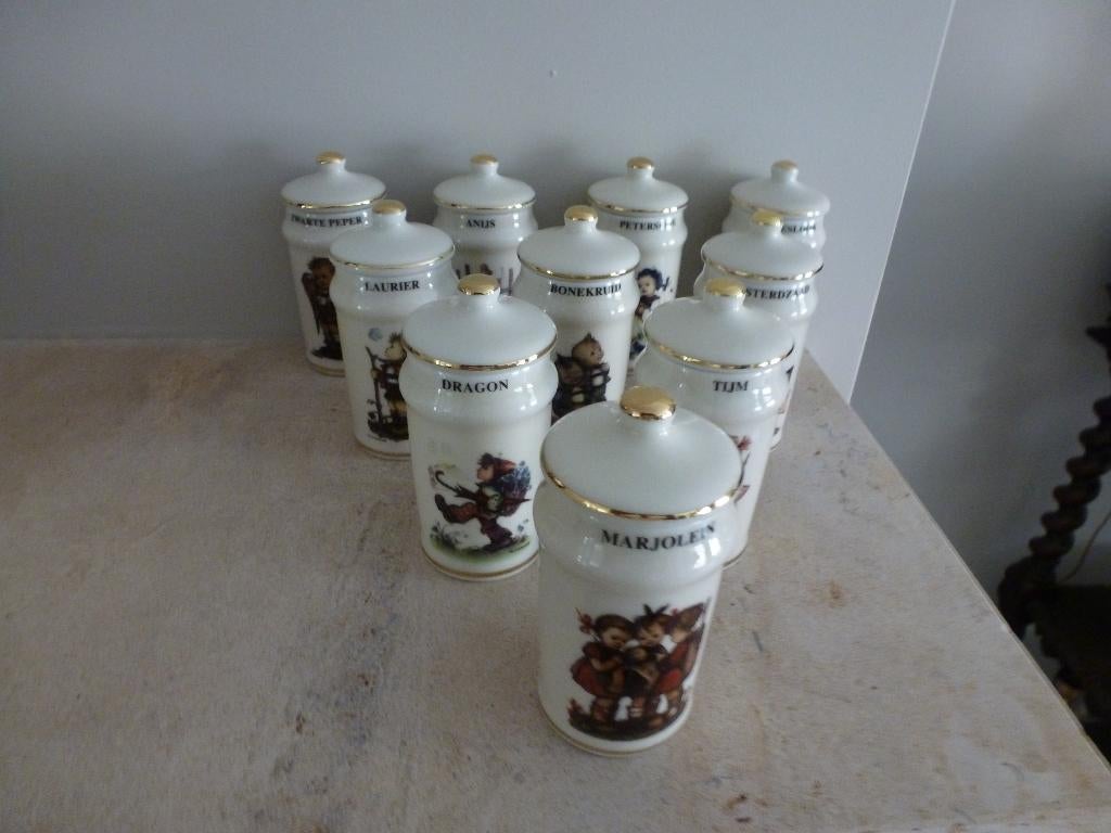 29 Kruidenpotjes van Hummel met Origineel kr. rek, Verzamelen, Ophalen of Verzenden