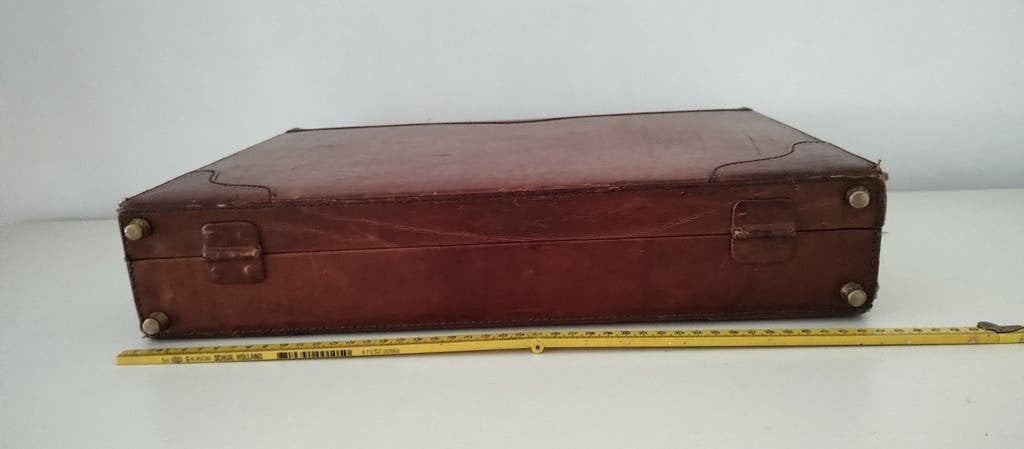 K683 Lederen kantoorkoffer de GROTE TAS Amsterdam, 2e hands, Gebruikt, Ophalen of Verzenden, De GROTE TAS