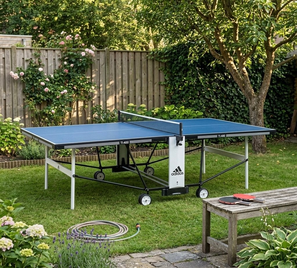 Adidas T.I. 400 Tafeltennistafel (Al gedemonteerd!), Sport en Fitness, Tafeltennis, Ophalen, Zo goed als nieuw, Tafel Indoor, Inklapbaar