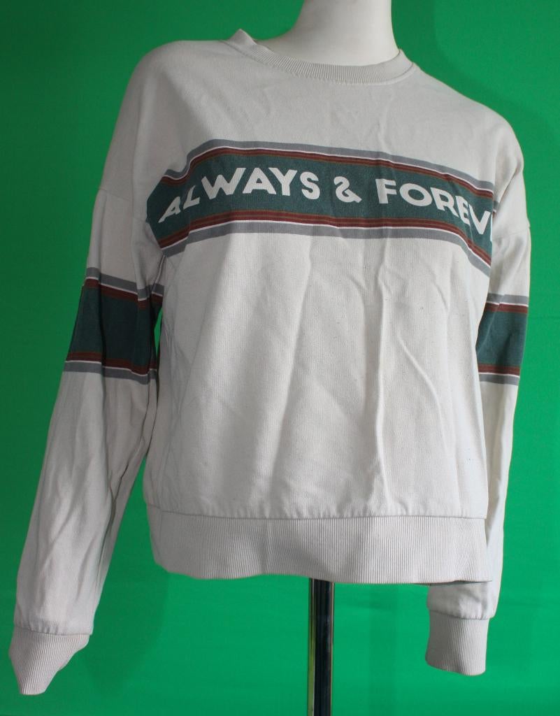 Longsleeve Clockhouse mt m beige met tekst, Maat 38/40 (M), Beige, Ophalen of Verzenden, Zo goed als nieuw