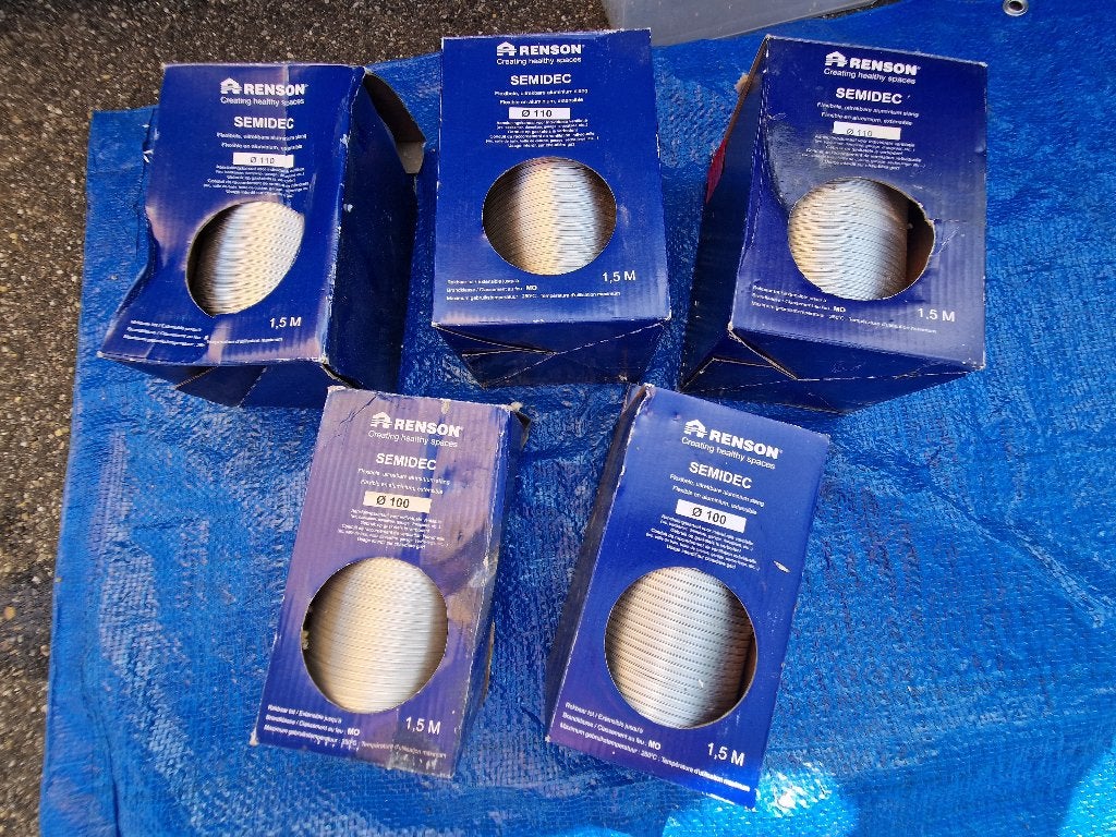 Renson flexibele buis aluminium 1,5m, Ø100 en 110mm, Doe-het-zelf en Verbouw, Ophalen of Verzenden, Nieuw, Ventilator