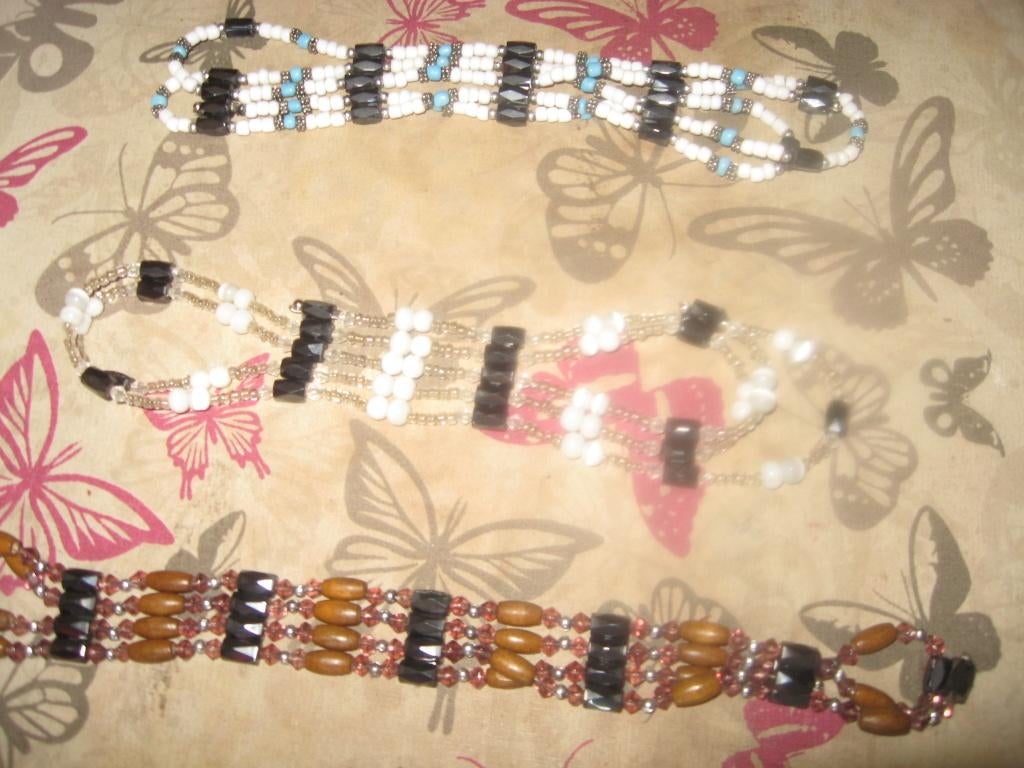 5 (90cm) & 1 (50cm) kralen magneet therapie ketting armband, Overige materialen, Verstelbaar, Overige kleuren, Ophalen of Verzenden